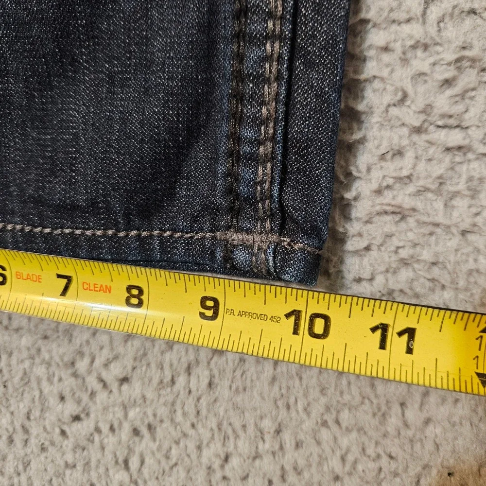 Vintage True Religion Denim Dark Blue Jeans Size 38x35 Ricky Big OT Thick Stitch